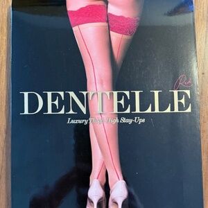 Honey Birdette Dentelle Red Stay Up Stockings